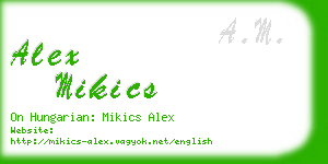 alex mikics business card